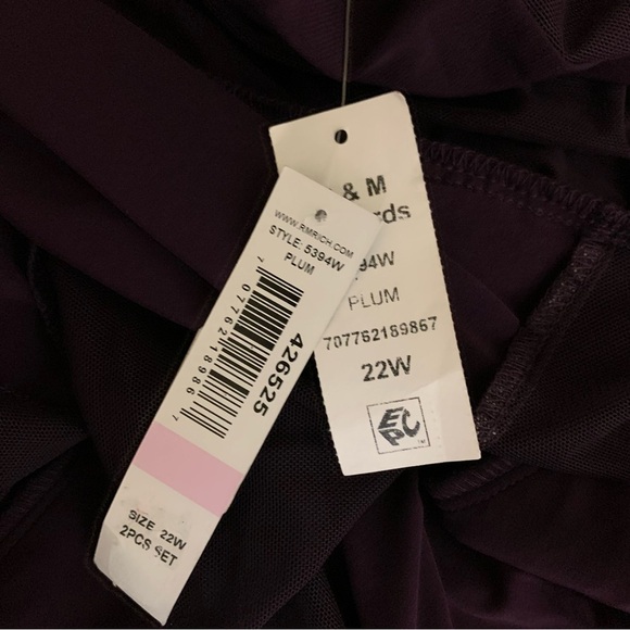 R&M Richards Plum Sheer Mesh Duster Jacket Open Front Lightweight Layer 22W NWT - Picture 7 of 7